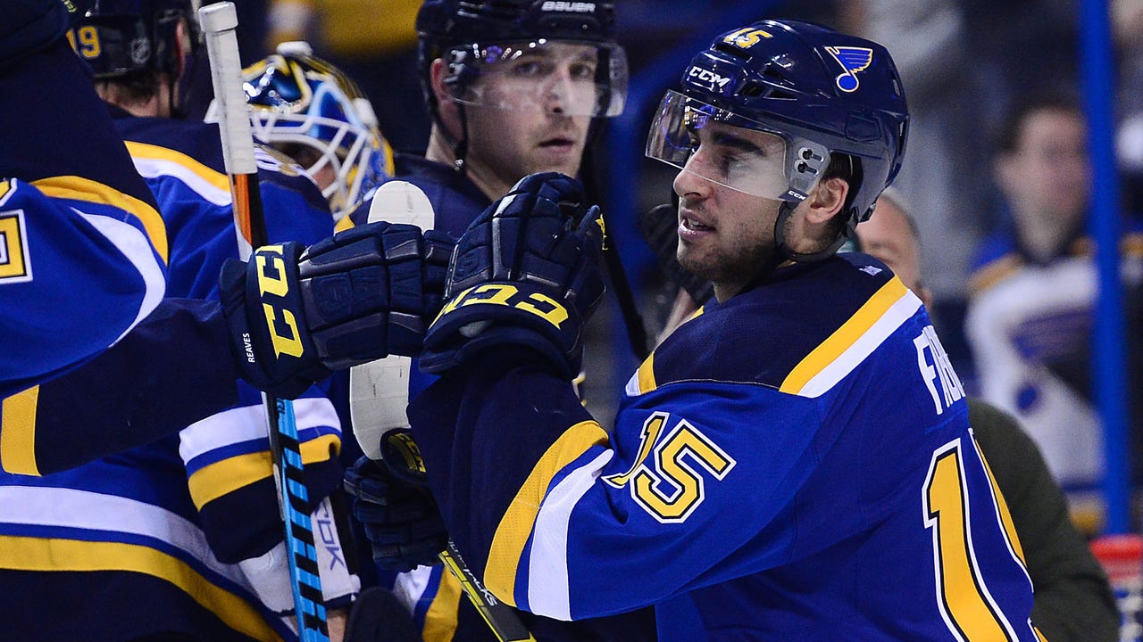 Fabbri scores hat trick in Blues' 6-3 win over Flyers